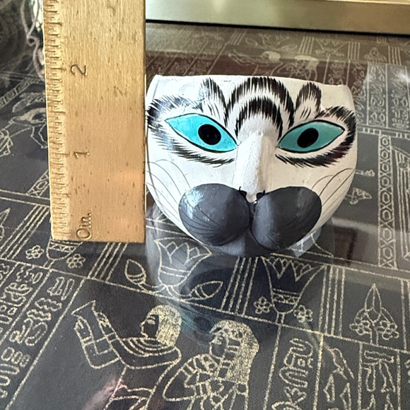 Vintage Hand Painted Cat Wooden Cuff Bracelet Rare - Picture 13 of 17